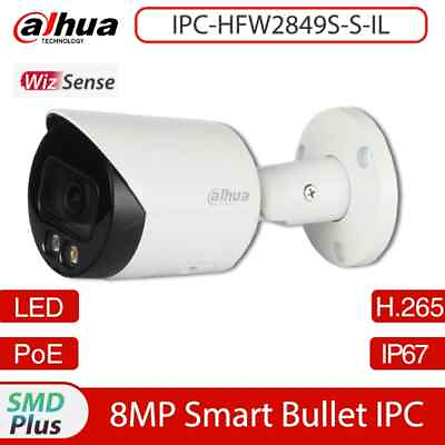 #ad Dahua 8MP H.265 Smart Full color Dual Light Bullet PoE WizSense Network Camera $105.55