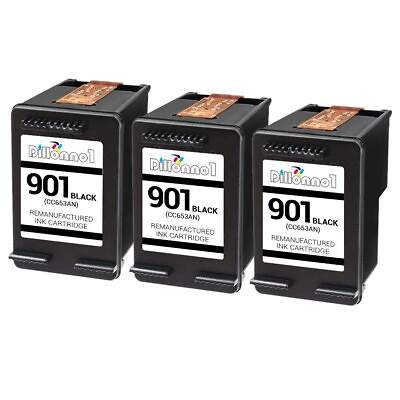 #ad 3 PACK For HP #901 Black Ink For HP Officejet 4500 G510 Series Printer $29.95
