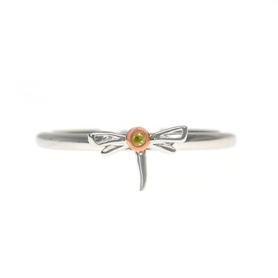 #ad Clogau Ring Size M Green Peridot Band Damselfly Silver Welsh Rose Gold GBP 48.99