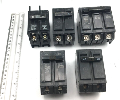 #ad General Electric Siemens Circuit Breaker Lot of 5 40A 50A 70A 2P 3P $50.00