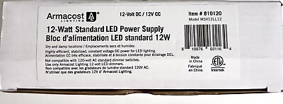 #ad Armacost Lighting 810120 12 Volt LED Power Supply 12 Watt White $14.99
