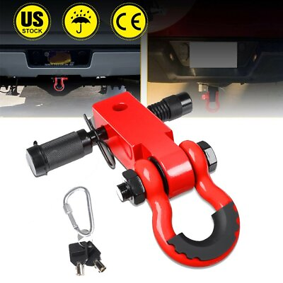 #ad 2quot; Tow Shackle Hitch Receiver Heavy Duty 3 4quot; D Ring Recovery For Truck Jeep SUV $38.99