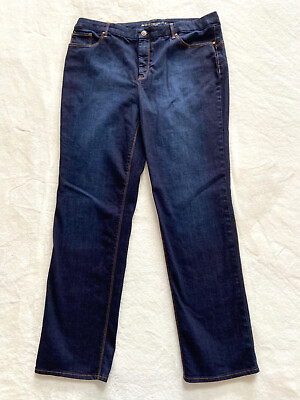 #ad Chico#x27;s So Lifting Slim Leg Jeans Sz 3 US 16 Stretch Dark Wash Fits 39 x 32 High $24.99
