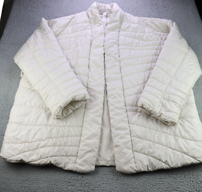 Lululemon Insulated Wrap Jacket Womens 14 White Opal Open Front Quilted Travel $64.99