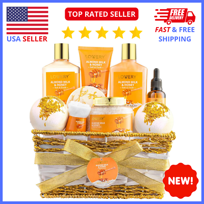 #ad Gift Basket for Women Mother#x27;s Day Gifts 10Pc Almond Milk amp; Honey Beauty $38.91
