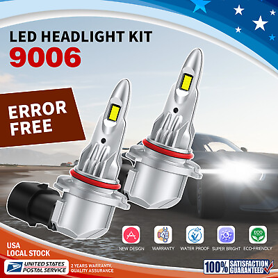 #ad 12000LM LED Headlight Bulbs Kit High Low Beam 6000K White Super Bright $18.59