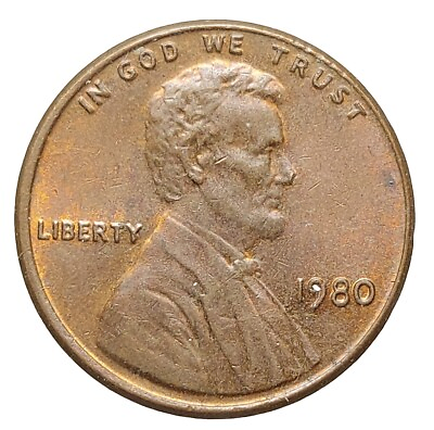 #ad USA One Lincoln Cent 1980 Bronze Coin W282 GBP 2.99