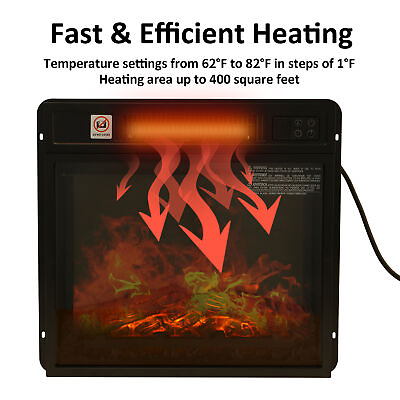 #ad 18 23 inch Electric Fireplace Insert Freestanding amp; Recessed 1400W Stove Heater $95.00