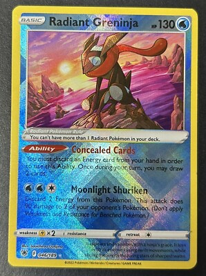 #ad Radiant Greninja 046 189 Astral Radiance Holo Rare Pokemon TCG Card NM $6.89