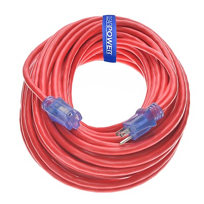 #ad CP 100ft 12 3 SJTW Heavy Duty Cold Weather Outdoor Extension Cord Red CP10108 $76.99