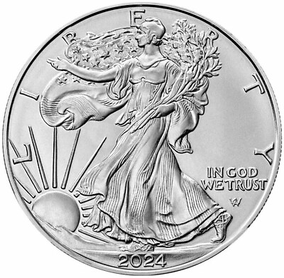 #ad 2024 American Silver Eagle $1 Coin 1 oz .999 Fine Silver BU $36.50