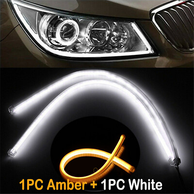 #ad 2PCS 60cm Car Flexible Light Tube LED Strip Daytime Runnning DRL for Headlight $14.98