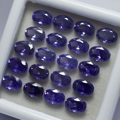 #ad 9 Pcs Natural Untreated Tanzanite Oval Shape Purple 7x5 mm CERTIFIED Gemstone $9.59
