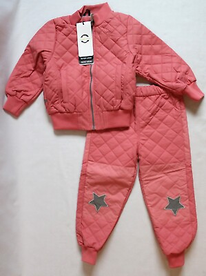 #ad Mikk Line Baby Size 110 5Y US Quilted Top Bottom Winter Snowsuit Set Tea Rose $24.99