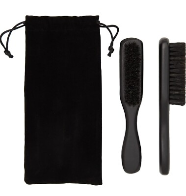 #ad Boar Bristle Beard Brush for Men Black Facial Hair Brushes with Bag 2 Pack $16.67