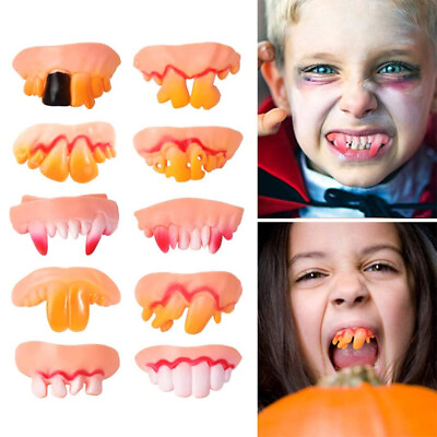 #ad Party Supplies Supplies False Set Teeth Vampire D Party Teeth Fake Vampire Teeth $3.60