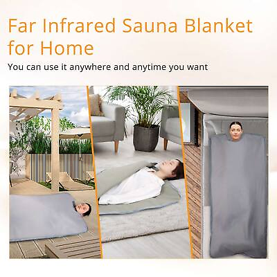 #ad Far Infrared Sauna Heating Blanket Oxford Body Slimming Fitness Machine 2 Zones $96.00