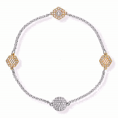 #ad Swarovski Bracelet 2 Tone Rose Gold Silver Magnet Closure W Gift Bag Brand New $34.50