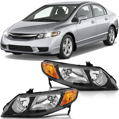 #ad For 2006 2011 Honda Civic Sedan 4Dr Headlights Assembly LeftRight Headlamps $66.99
