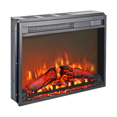 #ad #ad 23quot; ultra thin heater electric fireplace insert with log set amp; realistic flame $109.99