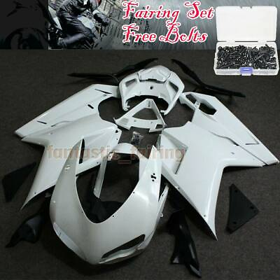 #ad ABS Injection Fairing Bodywork Kit For Ducati 848 1098 1198 2007 2012 W Bolts $215.00