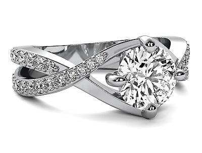 #ad INFINTY SPLIT SHANK 1.76 Ct F VS2 Lab Grown Round Cut Diamond Engagement Ring $1945.00