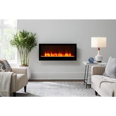 #ad 42 in. Wall Mount Electric Fireplace in Black $233.88