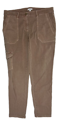 #ad J. Jill Womens 12 Cotton Chino Cargo Pants Brown $29.36