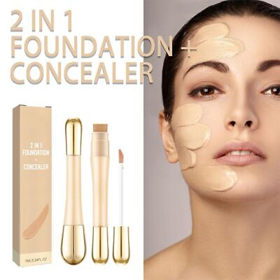 #ad Double Head Conceals Liquid Concealer With Brush Hydrates Highlights❀ $3.38