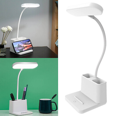 #ad LED Desk Lamp with USB Charging Port amp;Pen Holder 360° Flexible Metal Hose Lamp $26.72