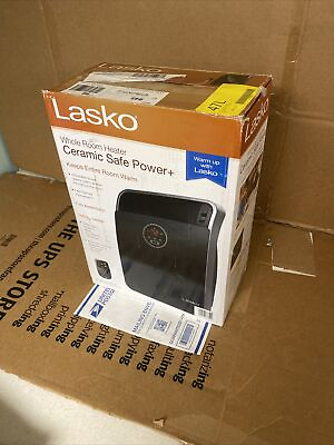 #ad Lasko Safe Power 1500W Electric Ceramic Space Heater Black Silver New In Box $40.00