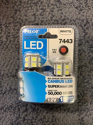 #ad Pilot Automotive 7443 White LED Light Bulbs Double Pack New $7.64