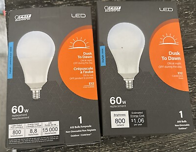 #ad 💡Dusk to Dawn 2️⃣Pack LED Light Bulb Light Sensor 60W=9W E 26 $8.00
