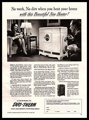 #ad 1947 Duo Therm Lansing MI Fuel Oil Heating Appliances Vintage Heater Print Ad $6.97