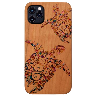 #ad Colorful Turtle Wood Case for iPhone 15 14 13 12 11 Pro Max Mini PlusS21 22 23 U $24.95