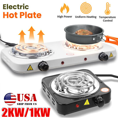 #ad Portable Electric Double Single Burner Hot Plate Cooktop Cooking Stove Kitchen $14.00
