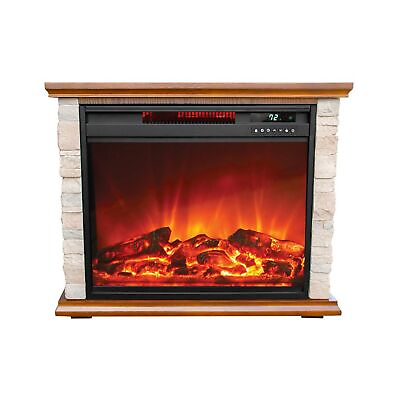 #ad LifeSmart LifePro 1500 Watt Electric Infrared Quartz Fireplace Heater for Ind... $258.35
