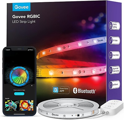 #ad Govee RGBIC LED Strip Lights Smart LED Lights for Bedroom Bluetooth LED Lights $17.99