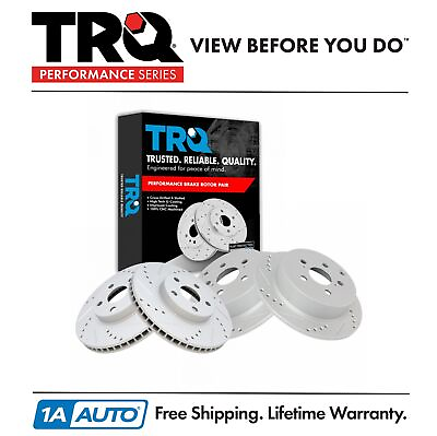#ad TRQ Performance Drilled amp; Slotted Front amp; Rear Brake Rotor Set for Toyota $138.95