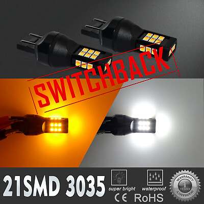 #ad Color Switching Changing LED 7443 Turn Signal Light BulbSwitchbackFlashback $19.98