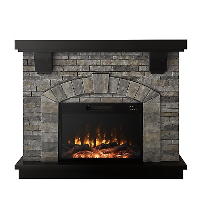 #ad #ad 45quot; Electric Fireplace with Mantel Faux Sone Infrared Freestanding with Remote $541.49