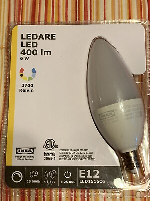 #ad LEDARE LED 400lm 6W Light Bulb E12 Bulb LED15116C6 2700 Kelvin Buy Now Don’t Mis $8.00