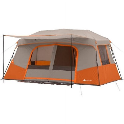 #ad 11 Person Instant Cabin Tent with Private Room Orange Gray $139.99