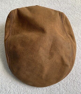 #ad VTG Adventure Bound Genuine Leather Hat Cap Mens Medium Newsboy Cabbie USA NEW $40.47