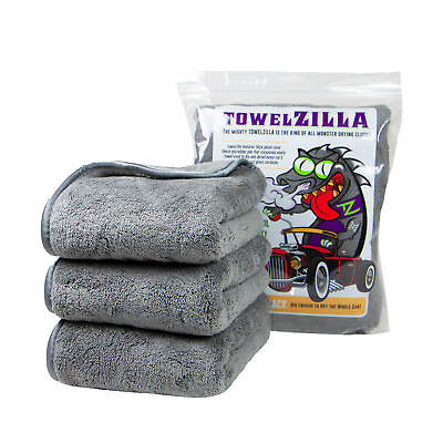 #ad TowelZilla Car Wash Towel 3 Pack Heavy Weight 780 GSM 18x30 Ultra Thick Towel $29.99