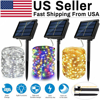 #ad 100 500 LED Solar Power String Fairy Lights Garden Outdoor Party Christmas Lamp $8.99