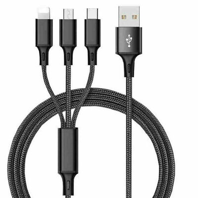 #ad #ad NEW Fast USB Charging Cable Universal 3 in 1 Multi Function Cell Phone Charger $2.81