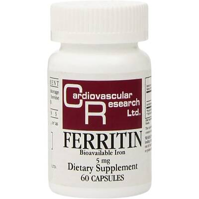 #ad Cardiovascular Research Ferritin Bioavailable Iron 5 mg 60 Caps $12.41