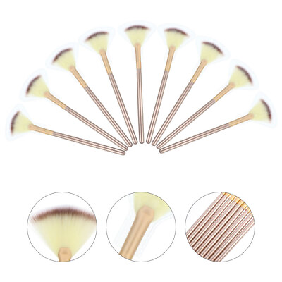 #ad 9 Pcs Face Cleaning Tools Nail Art Studs Fan Shaped Makeup Brush Paint $10.94