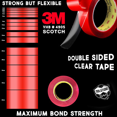 #ad 3M VHB 4905 Double Sided Mounting Tape Transparent Clear Long 10M 33FT Length $10.15